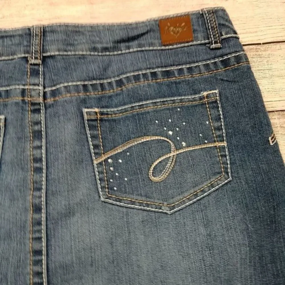 Justice Rhinestone Jean‎ Skirt Skort 16 1/2